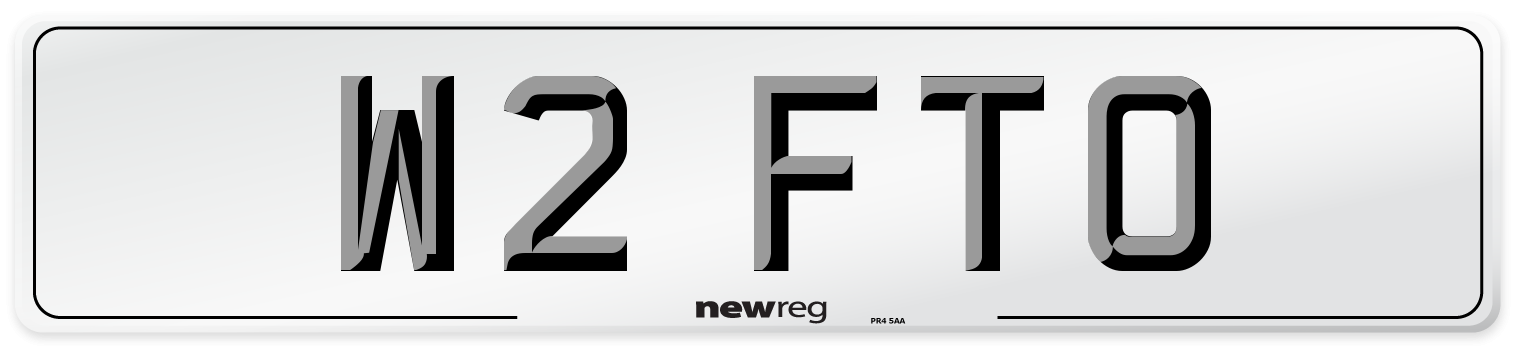 W2 FTO Number Plate from New Reg